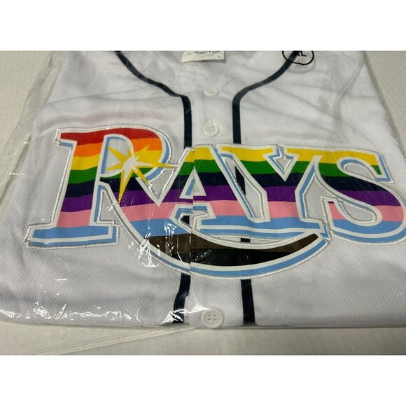 Tampa Bay Rays Pride Month Jersey XL SGA Tropicana Field Florida Rainbow Logo - Picture 4 of 8